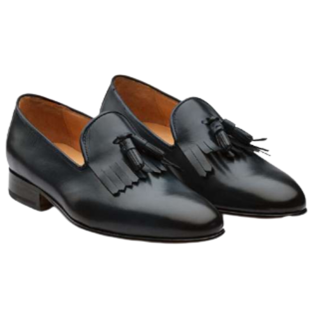 Leather Fringe Loafers Shoes